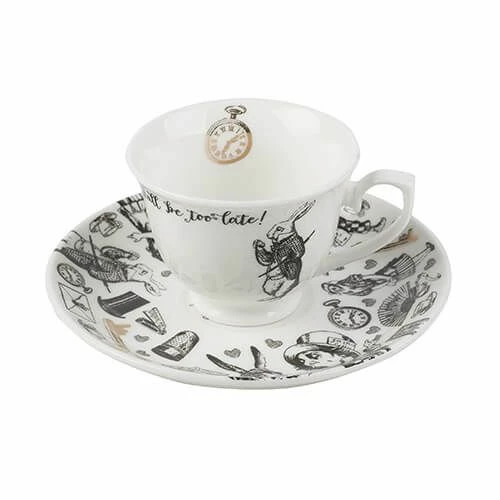 Alice In Wonderland Espresso Cup & Saucer 3 Alice In Wonderland Espresso Cup & Saucer