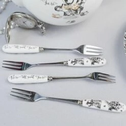 HARTS OF STUR Sales -HARTS OF STUR Sales 5227081 Alice in Wonderland Set Of 4 Pastry Forks 1