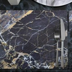 Creative Tops Navy Marble Pack Of 4 Large Premium Placemats 7 Creative Tops Navy Marble Pack Of 4 Large Premium Placemats -HARTS OF STUR Sales 5233719 Creative Tops Navy Marble Pack Of 4 Large Premium Placemats 2