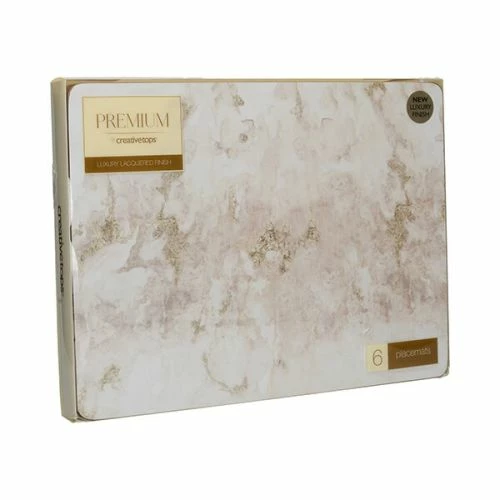 Creative Tops Grey Marble Pack Of 6 Premium Placemats 4 Creative Tops Grey Marble Pack Of 6 Premium Placemats - Image 2