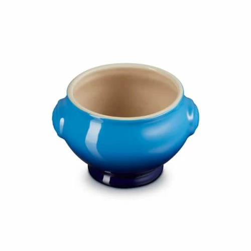 Le Creuset Azure Blue Stoneware Lion Head Soup Bowl 4 Le Creuset Azure Blue Stoneware Lion Head Soup Bowl - Image 2