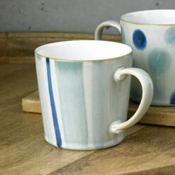 Denby Blue Stripe Painted Large Mug -HARTS OF STUR Sales 61010745 Denby Handcrafted Blue Stripe Painted Large Mug 2