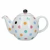 London Pottery Globe 6 Cup Teapot White With Multi Spots -HARTS OF STUR Sales 67635 London Pottery Globe 6 Cup Teapot White With Multi Spots
