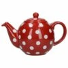 London Pottery Globe 6 Cup Teapot Red With White Spots -HARTS OF STUR Sales 67650 London Pottery Globe 6 Cup Teapot Red With White Spots