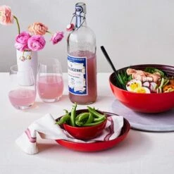 Le Creuset Cerise Stoneware 22cm Pasta Bowl -HARTS OF STUR Sales 70102220600099 Le Creuset Cerise Stoneware 22cm Pasta Bowl 4