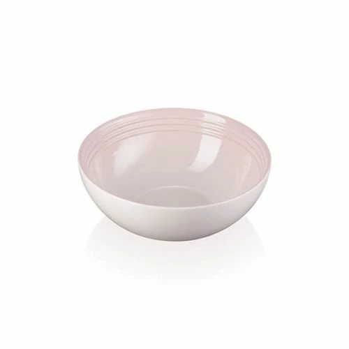 Le Creuset Shell Pink Stoneware Medium 24cm Serving Bowl 3 Le Creuset Shell Pink Stoneware Medium 24cm Serving Bowl