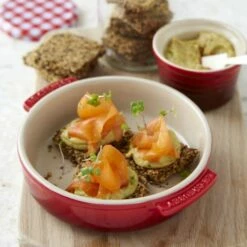 Le Creuset Cerise Stoneware 14cm Tapas Dish -HARTS OF STUR Sales 72102140600001 Le Creuset 14cm Tapas Dish Cerise 4