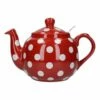 London Pottery Farmhouse Filter 4 Cup Teapot Red With White Spots -HARTS OF STUR Sales 78466 London Pottery Farmhouse 4 Cup Teapot Red With White Spots