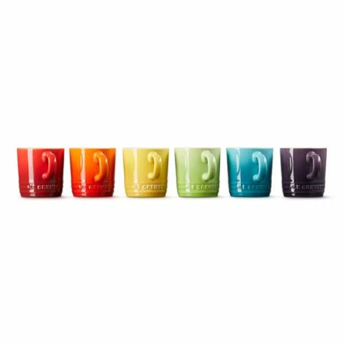 Le Creuset Rainbow Collection Set Of 6 Espresso Mugs 5 Le Creuset Rainbow Collection Set Of 6 Espresso Mugs - Image 3