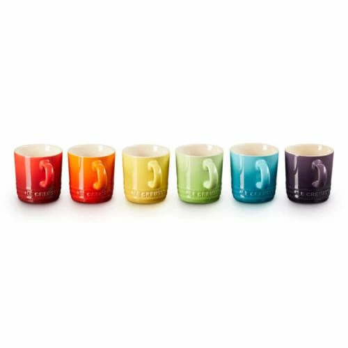 Le Creuset Rainbow Collection Set Of 6 Espresso Mugs 3 Le Creuset Rainbow Collection Set Of 6 Espresso Mugs