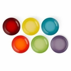Le Creuset Rainbow Set Of 6 22cm Side Plates -HARTS OF STUR Sales 79285228359006 Le Creuset Rainbow 22cm Side Plates 6 Pack 2