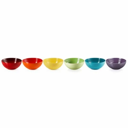 Le Creuset Rainbow Set Of 6 Cereal Bowls 3 Le Creuset Rainbow Set Of 6 Cereal Bowls