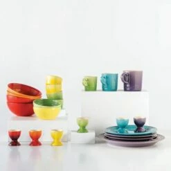 Le Creuset Stoneware Set Of 6 Rainbow Dinner Plates 27cm -HARTS OF STUR Sales 79364278358006 Le Creuset 6 Rainbow Dinner Plates 1