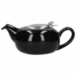 London Pottery Pebble Filter 4 Cup Teapot Gloss Black