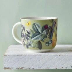 Royal Botanic Gardens Kew Fruit And Floral Green Mug 290ml -HARTS OF STUR Sales 852042 RBG Kew Fruit And Floral Green Mug 2