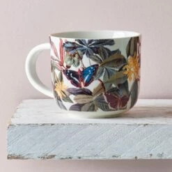 Royal Botanic Gardens Kew Floral Butterfly White Mug 290ml -HARTS OF STUR Sales 852066 RBG Kew Floral Butterfly White Mug 2
