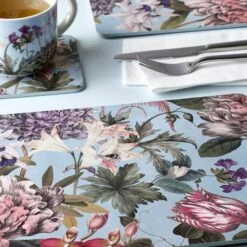 Royal Botanic Gardens Kew Bee Floral Rectangle Corkback Placemat Pack Of 4 -HARTS OF STUR Sales 852080 RB Garden Kew Bee Floral Rectangle Corkback Placemats 4