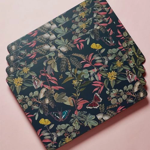 Royal Botanic Gardens Kew Midnight Floral Rectangle Placemat Pack Of 4 4 Royal Botanic Gardens Kew Midnight Floral Rectangle Placemat Pack Of 4 - Image 2