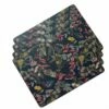 Royal Botanic Gardens Kew Midnight Floral Rectangle Placemat Pack Of 4 -HARTS OF STUR Sales 852127 RBG Kew Midnight Floral Rectangle Placemats