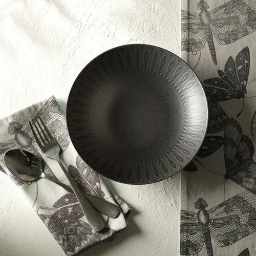 Royal Botanic Gardens Kew Living Jewels Pasta Bowl 22cm -Black 3 Royal Botanic Gardens Kew Living Jewels Pasta Bowl 22cm -Black