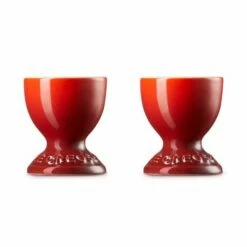 Le Creuset Cerise Stoneware Set Of 2 Egg Cups -HARTS OF STUR Sales 89064000600003 Le Creuset Cerise Stoneware Set of 2 Egg Cups 3