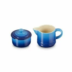 Le Creuset Azure Milk & Sugar Set -HARTS OF STUR Sales 89331002200003 Le Creuset Milk And Sugar Set Azure Blue 1