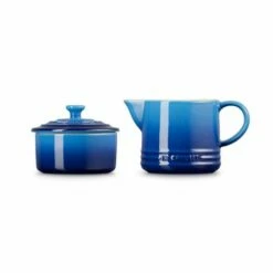 Le Creuset Azure Milk & Sugar Set -HARTS OF STUR Sales 89331002200003 Le Creuset Milk And Sugar Set Azure Blue 2