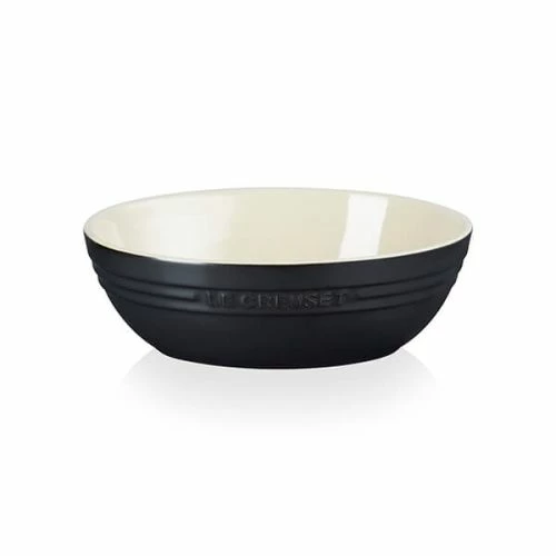 Le Creuset Satin Black Stoneware 29cm Oval Serving Bowl 3 Le Creuset Satin Black Stoneware 29cm Oval Serving Bowl