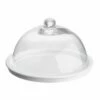 Cheese Platter White & Glass Dome -HARTS OF STUR Sales 990303 Bia Cheese Platter White With Dome
