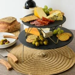 Artesa 2 Tier Slate Serving Platter -HARTS OF STUR Sales ART2TSLATE Artesa 2 Tier Slate Serving Platter 3