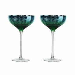 Artland Peacock Set Of 2 Champagne Saucers
