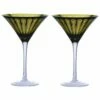 Artland Set Of 2 Midnight Peacock Cocktail Glasses -HARTS OF STUR Sales ART51192ST2 Artland Set of 2 Midnight Peacock Cocktail Glasses