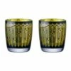 Artland Set Of 2 Midnight Peacock DOF Tumblers -HARTS OF STUR Sales ART51196ST2 Artland Set of 2 Midnight Peacock DOF Tumblers