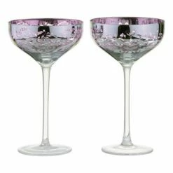 Artland Filigree Champagne Saucers Lilac Set Of 2