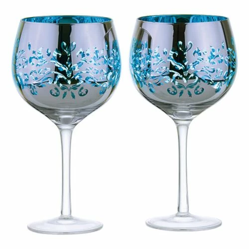 Artland Filigree Gin Glasses Blue Set Of 2 3 Artland Filigree Gin Glasses Blue Set Of 2