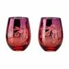 Artland Set Of 2 Bloom Stemless Tumblers -HARTS OF STUR Sales ART52133ST2 Artland Set of 2 Bloom Stemless DOF Tumblers