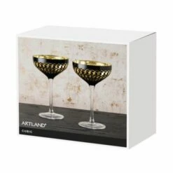 Artland Set Of 2 Cubic Champagne Saucers -HARTS OF STUR Sales ART52151ST2 Artland Set of 2 Cubic Champagne Saucers 1