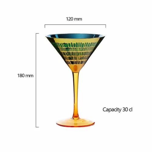 Artland Fiesta Set Of 2 Cocktail Glasses 4 Artland Fiesta Set Of 2 Cocktail Glasses - Image 2