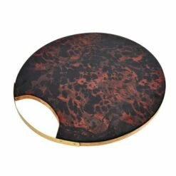 Artesa Round Serving Board With Tortoise Shell Resin Finish