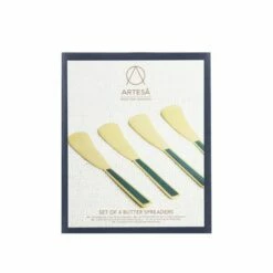 Artesa Enamel Butter Spreader Set Of 4 Green 10 Artesa Enamel Butter Spreader Set Of 4 Green -HARTS OF STUR Sales ARTSPDGRN4PC Artesa Enamel Teaspoons Set Of 4 Green 2