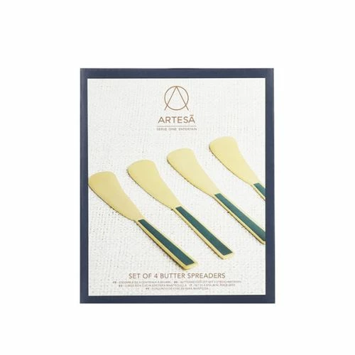 Artesa Enamel Butter Spreader Set Of 4 Green 5 Artesa Enamel Butter Spreader Set Of 4 Green - Image 3