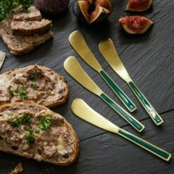 Artesa Enamel Butter Spreader Set Of 4 Green 11 Artesa Enamel Butter Spreader Set Of 4 Green -HARTS OF STUR Sales ARTSPDGRN4PC Artesa Enamel Teaspoons Set Of 4 Green 3