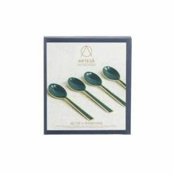 Artesa Enamel Teaspoons Set Of 4 Green -HARTS OF STUR Sales ARTTSPNGRN4PC Artesa Enamel Teaspoons Set Of 4 Green 2