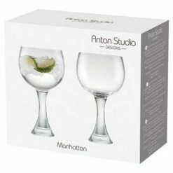 Anton Studios Design Manhattan Set Of 2 Gin Glasses -HARTS OF STUR Sales ASD10279 Anton Set Of 2 Manhattan Gin Glasses 2