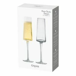 Anton Studio Designs Empire Champagne Flutes Set Of 2 -HARTS OF STUR Sales ASD10344 Anton Studio Designs Set of 2 Empire Champagne Flutes 2