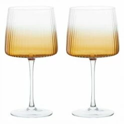 Anton Studios Empire Set Of 2 Gin Glasses Amber