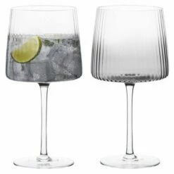 Anton Studios Empire Set Of 2 Gin Glasses Smoke -HARTS OF STUR Sales ASD10372 Anton Studios Set of 2 Empire Gin Glasses Smoke 1