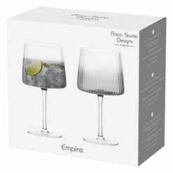 Anton Studios Empire Set Of 2 Gin Glasses Smoke -HARTS OF STUR Sales ASD10372 Anton Studios Set of 2 Empire Gin Glasses Smoke 3