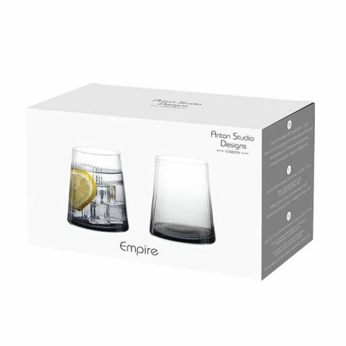 Anton Studios Empire Set Of 2 DOF Tumblers Smoke 6 Anton Studios Empire Set Of 2 DOF Tumblers Smoke - Image 4