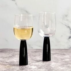 Anton Studios Oslo Set Of 2 Wine Glasses Black -HARTS OF STUR Sales ASD10383 Anton Studios Set of 2 Oslo Wine Glasses Black 4